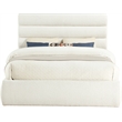 Meridian Furniture Adam Cream Boucle Fabric Queen Bed