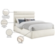 Meridian Furniture Adam Cream Boucle Fabric Queen Bed