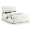 Meridian Furniture Adam Cream Boucle Fabric Queen Bed