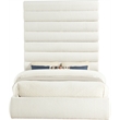 Meridian Furniture Adam Cream Boucle Fabric Queen Bed