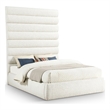 Meridian Furniture Adam Cream Boucle Fabric Queen Bed