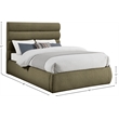 Meridian Furniture Adam Olive Boucle Fabric Full Bed