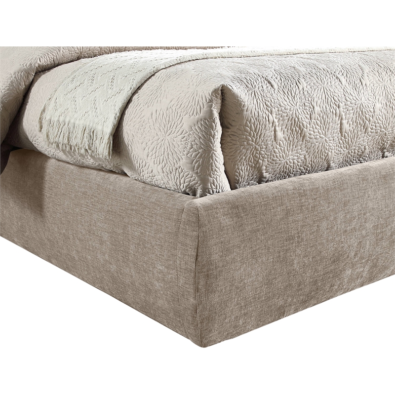 Meridian Furniture Adam Beige Chenille Fabric Full Bed
