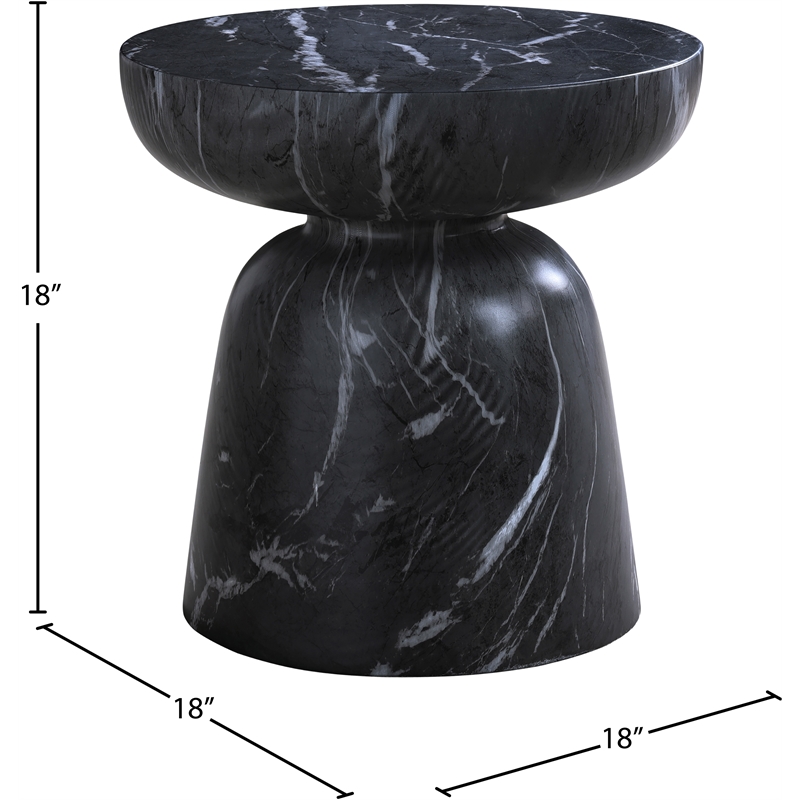 Meridian Furniture Avellino Black Indoor/Outdoor Concrete End Table