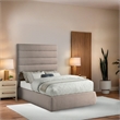 Meridian Furniture Adam Beige Linen Textured Fabric Full Bed