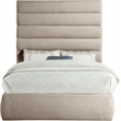 Meridian Furniture Adam Beige Linen Textured Fabric Full Bed