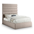 Meridian Furniture Adam Beige Linen Textured Fabric Full Bed