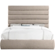 Meridian Furniture Adam Beige Linen Textured Fabric King Bed