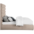 Meridian Furniture Adam Beige Linen Textured Fabric King Bed