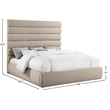 Meridian Furniture Adam Beige Linen Textured Fabric King Bed