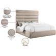 Meridian Furniture Adam Beige Linen Textured Fabric King Bed