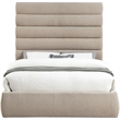 Meridian Furniture Adam Beige Linen Textured Fabric Queen Bed