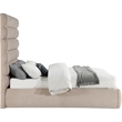 Meridian Furniture Adam Beige Linen Textured Fabric Queen Bed
