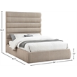 Meridian Furniture Adam Beige Linen Textured Fabric Queen Bed