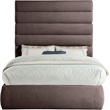 Meridian Furniture Adam Brown Linen Textured Fabric Full Bed