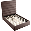 Meridian Furniture Adam Brown Linen Textured Fabric Full Bed