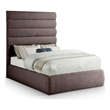 Meridian Furniture Adam Brown Linen Textured Fabric Full Bed
