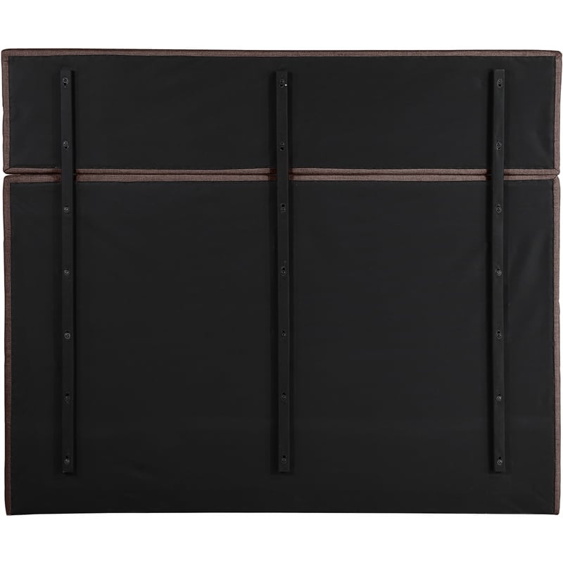 Meridian Furniture Adam Brown Linen Textured Fabric King Bed