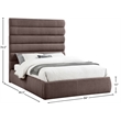 Meridian Furniture Adam Brown Linen Textured Fabric Queen Bed