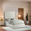 Meridian Furniture Adam Cream Linen Textured Fabric Full Bed