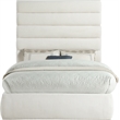 Meridian Furniture Adam Cream Linen Textured Fabric Full Bed