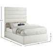 Meridian Furniture Adam Cream Linen Textured Fabric Full Bed