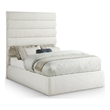 Meridian Furniture Adam Cream Linen Textured Fabric Full Bed