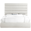 Meridian Furniture Adam Cream Linen Textured Fabric King Bed