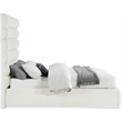 Meridian Furniture Adam Cream Linen Textured Fabric Queen Bed