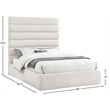 Meridian Furniture Adam Cream Linen Textured Fabric Queen Bed