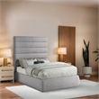 Meridian Furniture Adam Grey Linen Textured Fabric Full Bed