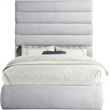 Meridian Furniture Adam Grey Linen Textured Fabric Full Bed
