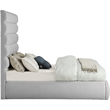 Meridian Furniture Adam Grey Linen Textured Fabric Full Bed