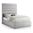 Meridian Furniture Adam Grey Linen Textured Fabric Full Bed