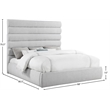Meridian Furniture Adam Grey Linen Textured Fabric King Bed