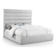 Meridian Furniture Adam Grey Linen Textured Fabric King Bed