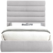 Meridian Furniture Adam Grey Linen Textured Fabric Queen Bed