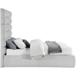 Meridian Furniture Adam Grey Linen Textured Fabric Queen Bed