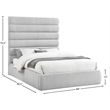 Meridian Furniture Adam Grey Linen Textured Fabric Queen Bed