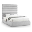 Meridian Furniture Adam Grey Linen Textured Fabric Queen Bed