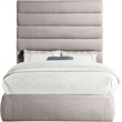 Meridian Furniture Adam Taupe Linen Textured Fabric Full Bed