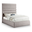 Meridian Furniture Adam Taupe Linen Textured Fabric Full Bed
