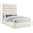 Meridian Furniture Adam Cream Boucle Fabric Full Bed