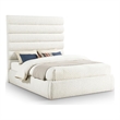 Meridian Furniture Adam Cream Boucle Fabric Queen Bed