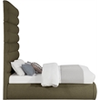 Meridian Furniture Adam Olive Boucle Fabric Full Bed