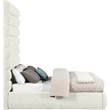 Meridian Furniture Adam Cream Chenille Fabric Full Bed