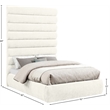 Meridian Furniture Adam Cream Chenille Fabric Full Bed