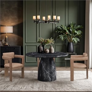 Meridian Furniture Cosenza Black 48.5&quot Indoor/Outdoor Concrete Dining Table