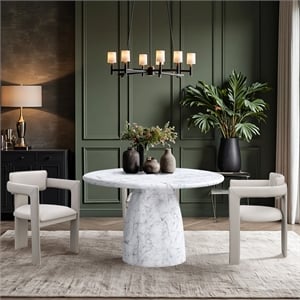 Meridian Furniture Cosenza White 48.5&quot Indoor/Outdoor Concrete Dining Table