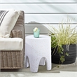 Meridian Furniture Foligno White Indoor/Outdoor Concrete End Table